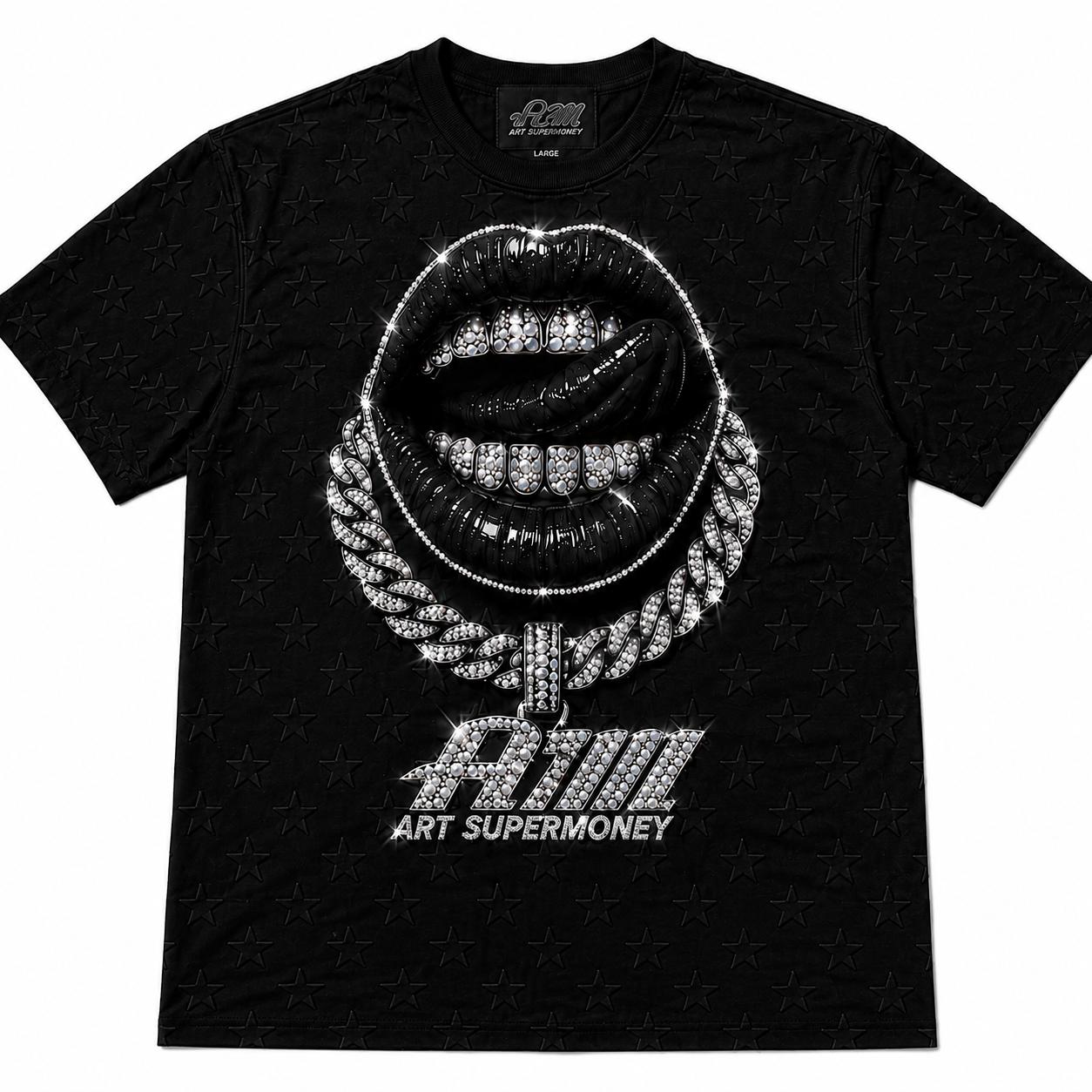 TEE GRILLZ BLACK LIPS